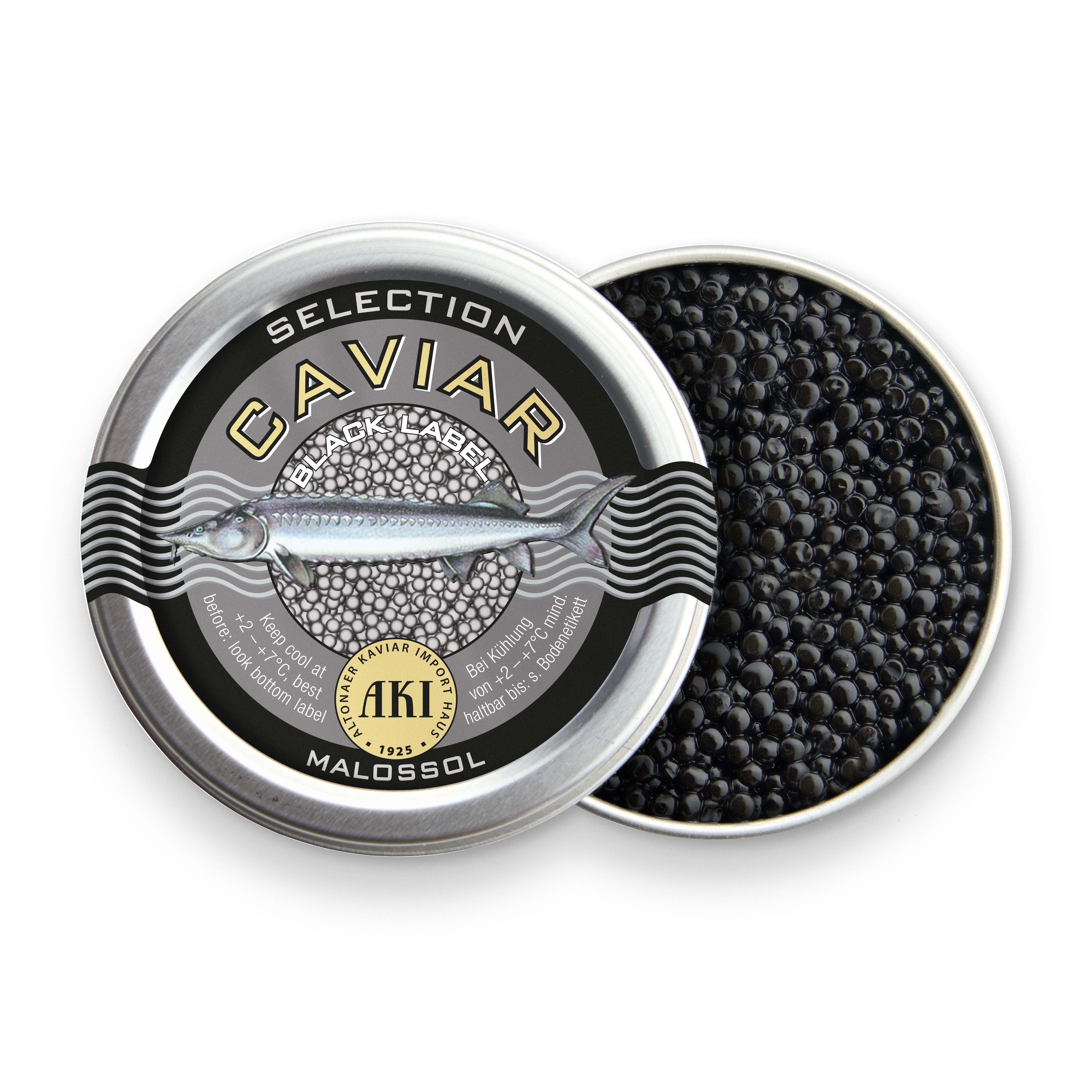 Kaviar, AKI PRESTIGE Selection Black Label Caviar, frisch, 10g Dose