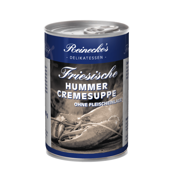 Friesische Hummercremesuppe in Dose von Reinecke's Delikatessen Eine Konservendose mit Friesischer Hummercremesuppe ohne Fleischeinlage von Reinecke's Delikatessen